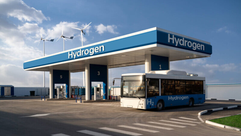 A hydrogen fuel cell bus